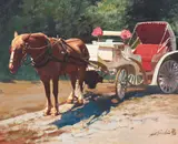 Romance in NY Central Park by Xue Jian Xin, oil on canvas (unstretched), sold Jan 2022