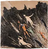 Apocalypse by Bernard Quentin, 1960, Technique mixte et collage sur carton, sold Sep 2023