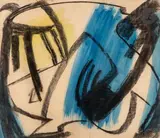 Composition by Gérard Ernest Schneider, vers 1947, Fusain et gouache, sold Sep 2023