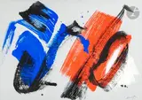 Composition by Gérard Ernest Schneider, 1970, Acrylique et gouache sur papier, sold Sep 2023