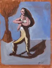 Composition by Gérard Garouste, 1993, Gouache, sold Sep 2023