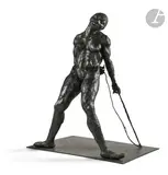 La Danseuse aux cheveux courts, série Nouba by Ousmane Sow, 2000, Épreuve en bronze à patine brune, sold Sep 2023