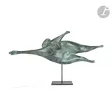 Cantatrice II by Jean-Michel Fichot, 1993, Épreuve en bronze à patine verte, sold Sep 2023