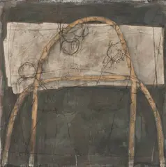 Composition by Alain Rivière, 1986, Acrylique et collage sur toile, sold Sep 2023