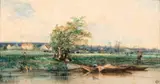 Paysage by Louis-Nicolas Cabat, Aquarelle, sold May 2014