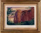 Vue prise près du Colisée à Rome by Pierre Narcisse Brisset, Crayon, aquarelle, sold Mar 2014