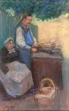 Couple de paysans by Henri Gabriel Ibels, Pastel, sold Mar 2013