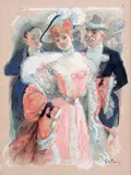 Couple en tenue de soirée by Jules-Alexandre Grün, Gouache, sold Mar 2013