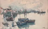 Le port de Barfleur by Fernand Herbo, 1937, Aquarelle, sold Mar 2013