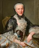 Portrait présumé d'une dame de la famille von Haus by Johann Georg Ziesenis, Toile, sold Oct 2020