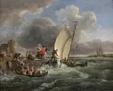 Accostage sur la grêve, dit aussi L'embarquement de la duchesse de Berry by Jean-Louis de Marne, Toile, sold Sep 2020