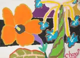 Paysage à la fleur d'hibiscus, circa 1965 by Malcolm de Chazal, Gouache sur papier, sold Mar 2021