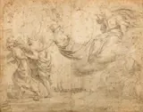 Allégorie en l'honneur de Claude de Mesmes, comte d'Avaux by Grégoire Huret, 1595, Crayon noir, estompe, sold Jun 2015