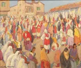Marché à Prizren (Yougoslavie) by Jac Martin-Ferrières, Toile signée en bas à gauche, sold Jun 2015