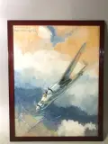 Breguet 690 by Paul Lengellé, Aquarelle et gouache signée et titrée en haut à gauche, sold Sep 2024