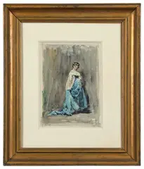 Elégante en robe Renaissance by Jose Villegas Y Cordero, Aquarelle, sold Sep 2024