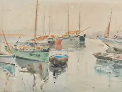 Voiliers by Paul Émile Lecomte, Aquarelle, sold Apr 2024