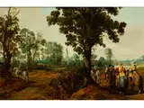 Landschaft mit Reitern by Gerrit Claesz. Bleker, oil on panel, offered Apr 2016