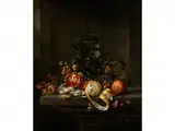 Stillleben mit Früchten, Austern und Einem Römer by Cornelis de Heem, oil on canvas, sold Apr 2016