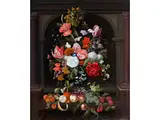 Blumenstillleben in der Nische by Pieter Gallis, oil on canvas, sold Sep 2024