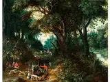 Waldinneres mit Reichfiguriger Jagdszenerie by Paul Bril, oil on panel, sold Dec 2015