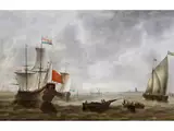 Die Einberufung des Rates an Bord Eines Konvoischiffs in Küstennähe Einer Niederländischen Stadt by Jacob Adriaensz Bellevois, oil on canvas, sold Jun 2026