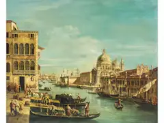 Venedig – Canal Grande mit der Santa Maria Della Salute by Francesco Tironi, oil on canvas, sold Dec 2025