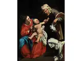 Madonna mit dem Kind und der Heiligen Anna, die Eine Taube Bringt by Carlo Saraceni, oil on canvas, sold Jul 2018