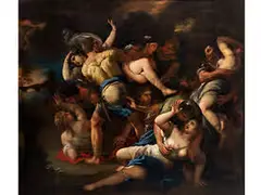 Der Raub der Sabinerinnen by Paolo de Matteis, oil on canvas, sold Mar 2015