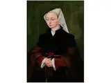 Portrait Einer Jungen Dame in Schwarzem Gewand by Joos van Cleve, oil on panel, sold Sep 2017