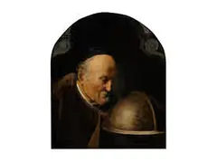 Bildnis mit Globus by Gerrit Dou, oil, sold Sep 2017