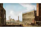 Die Piazetta mi dem Bacino di san Marco by Apollonio Facchinetti, oil on canvas, sold Jun 2024