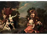 Diana mit den Nymphen und Aktaion by Giovanni Battista Pittoni d. J., oil on canvas, offered Mar 2022