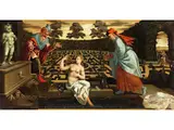 Susanna und die Beiden Alten by Lodewyk Toeput, oil on canvas, sold Jun 2023