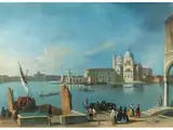 Venedig – Blick auf die Kirche Della Salute und die Dogana by Johan Richter, oil on canvas, offered Mar 2026