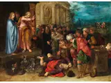 Ananias Wird von Petrus Entlarvt by Frans Francken Ii., oil on panel, sold Sep 2024