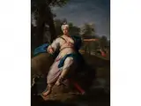 Die Jagdgöttin Diana in Landschaft by Jacopo Amigoni, oil on canvas, offered Dec 2015