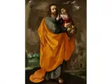 Der Heilige Josef mit dem Jesuskind by Francisco Herrera the Elder, oil on canvas, offered Sep 2017