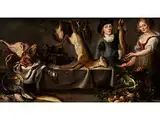 Edelmann und Magdverkäuferin by Adriaen van Utrecht, 1599 – 1652, oil on canvas, offered Dec 2018