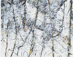 Winter Woods #4 by Gordon A. Smith, 2010, acrylic on paper, sold Sep 2020