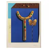 Surrealistic Crutches," from Memories of Surrealism by Salvador Dalí, Lithograph and etching in colors, sold Oct 2023