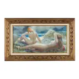 Bathers by Allan Dudley Jones, Oil on panel, sold Oct 2023