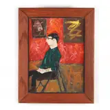 Portrait of a Summer Camp Art Teacher by Donald Sultan, Oil on board, sold Oct 2023