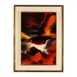 Lava by Leonardo Nierman, Acrylic on Masonite, sold Oct 2023