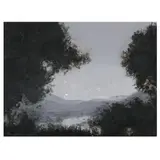 Hudson River Landscape by Frank Faulkner, Oil and ink transferred on paper, sold Oct 2023