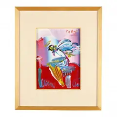 Angel on Pedestal III by Peter Max, Acrylic on canvas, sold Oct 2023