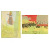 Assumption / Gloria (Two Works) by Sister Mary Corita Kent, Silkscreens in color, sold Oct 2023