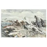 December Duck Hunting by Chet Reneson, Watercolor and whitening on paper, sold Oct 2023