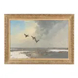 Mallards in Flight by George Stevens, Oil on canvas, sold Oct 2023