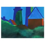 Landscape with Lighthouse by Edwin Voorhees, Watercolor and acrylic on heavy paper, sold Oct 2023